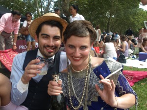 Andrew, Laura, and champers.